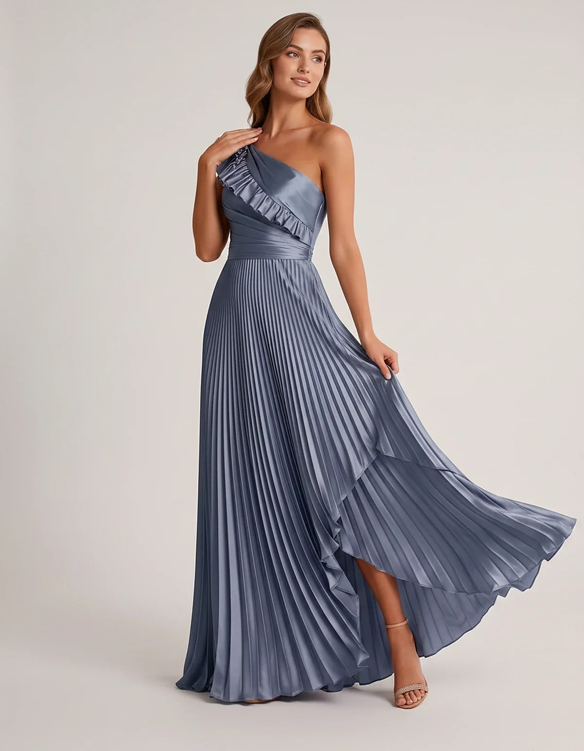 Satin Sleeveless One Shoulder A-Line Maxi Dress for Party, Cocktail, Evening, Wedding Guest, Bridesmaid & Summer Formal Event | SKU: SM-482951736104825-DUSTYBLUE-L,SM-482951736104825-DUSTYBLUE-M,SM-482951736104825-DUSTYBLUE-S,SM-482951736104825-DUSTYBLUE-XL,SM-482951736104825-DUSTYBLUE-XS