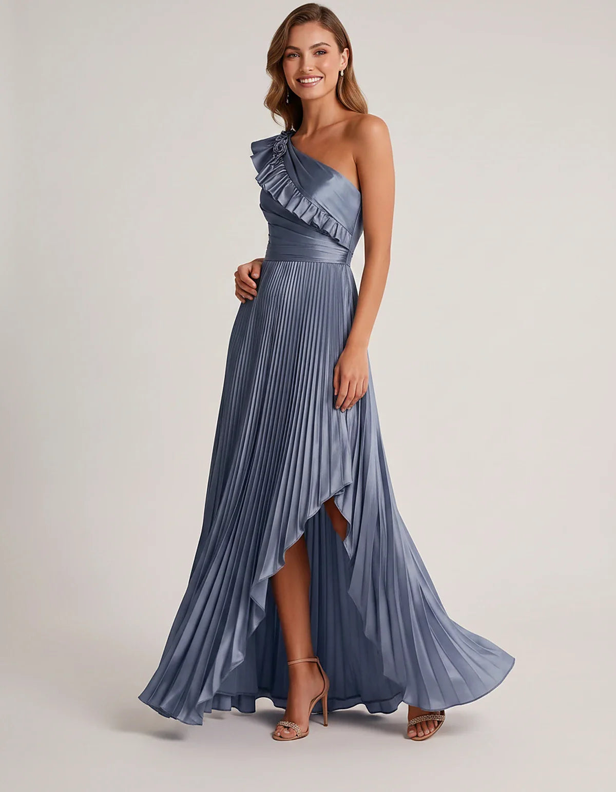 Satin Sleeveless One Shoulder A-Line Maxi Dress for Party, Cocktail, Evening, Wedding Guest, Bridesmaid & Summer Formal Event | SKU: SM-482951736104825-DUSTYBLUE-L,SM-482951736104825-DUSTYBLUE-M,SM-482951736104825-DUSTYBLUE-S,SM-482951736104825-DUSTYBLUE-XL,SM-482951736104825-DUSTYBLUE-XS