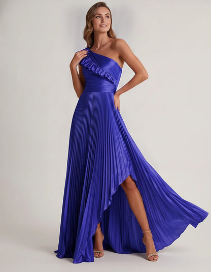Satin Sleeveless One Shoulder A-Line Maxi Dress for Party, Cocktail, Evening, Wedding Guest, Bridesmaid & Summer Formal Event | SKU: SM-482951736104825-ROYALBLUE-L,SM-482951736104825-ROYALBLUE-M,SM-482951736104825-ROYALBLUE-S,SM-482951736104825-ROYALBLUE-XL,SM-482951736104825-ROYALBLUE-XS