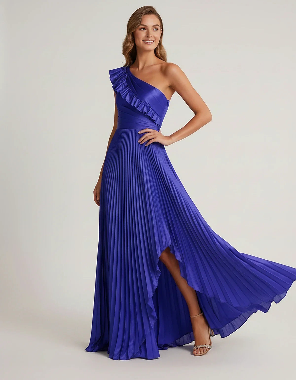 Satin Sleeveless One Shoulder A-Line Maxi Dress for Party, Cocktail, Evening, Wedding Guest, Bridesmaid & Summer Formal Event | SKU: SM-482951736104825-ROYALBLUE-L,SM-482951736104825-ROYALBLUE-M,SM-482951736104825-ROYALBLUE-S,SM-482951736104825-ROYALBLUE-XL,SM-482951736104825-ROYALBLUE-XS