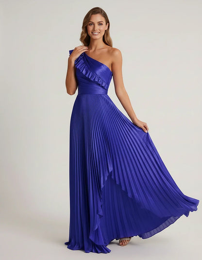 Satin Sleeveless One Shoulder A-Line Maxi Dress for Party, Cocktail, Evening, Wedding Guest, Bridesmaid & Summer Formal Event | SKU: SM-482951736104825-ROYALBLUE-L,SM-482951736104825-ROYALBLUE-M,SM-482951736104825-ROYALBLUE-S,SM-482951736104825-ROYALBLUE-XL,SM-482951736104825-ROYALBLUE-XS