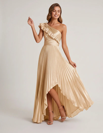 Satin Sleeveless One Shoulder A-Line Maxi Dress for Party, Cocktail, Evening, Wedding Guest, Bridesmaid & Summer Formal Event | SKU: SM-482951736104825-BEIGE-L,SM-482951736104825-BEIGE-M,SM-482951736104825-BEIGE-S,SM-482951736104825-BEIGE-XL,SM-482951736104825-BEIGE-XS