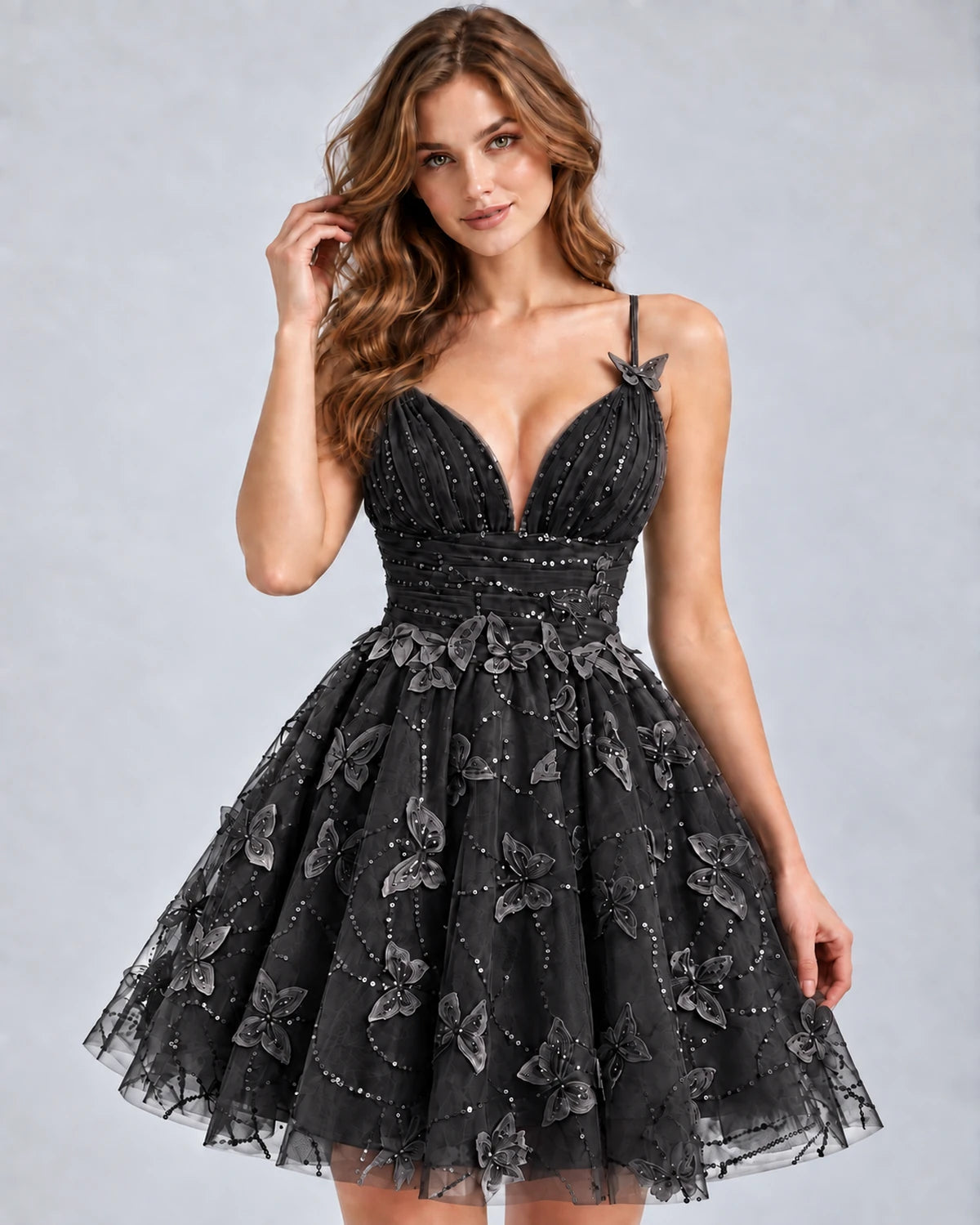 Seraphina Mini Dresses — Black | SKU: RB-864b27-black-2,RB-864b27-black-4,RB-864b27-black-6,RB-864b27-black-8,RB-864b27-black-10,RB-864b27-black-12,RB-864b27-black-14,RB-864b27-black-16,RB-864b27-black-16W,RB-864b27-black-18W,RB-864b27-black-20W,RB-864b27-black-22W