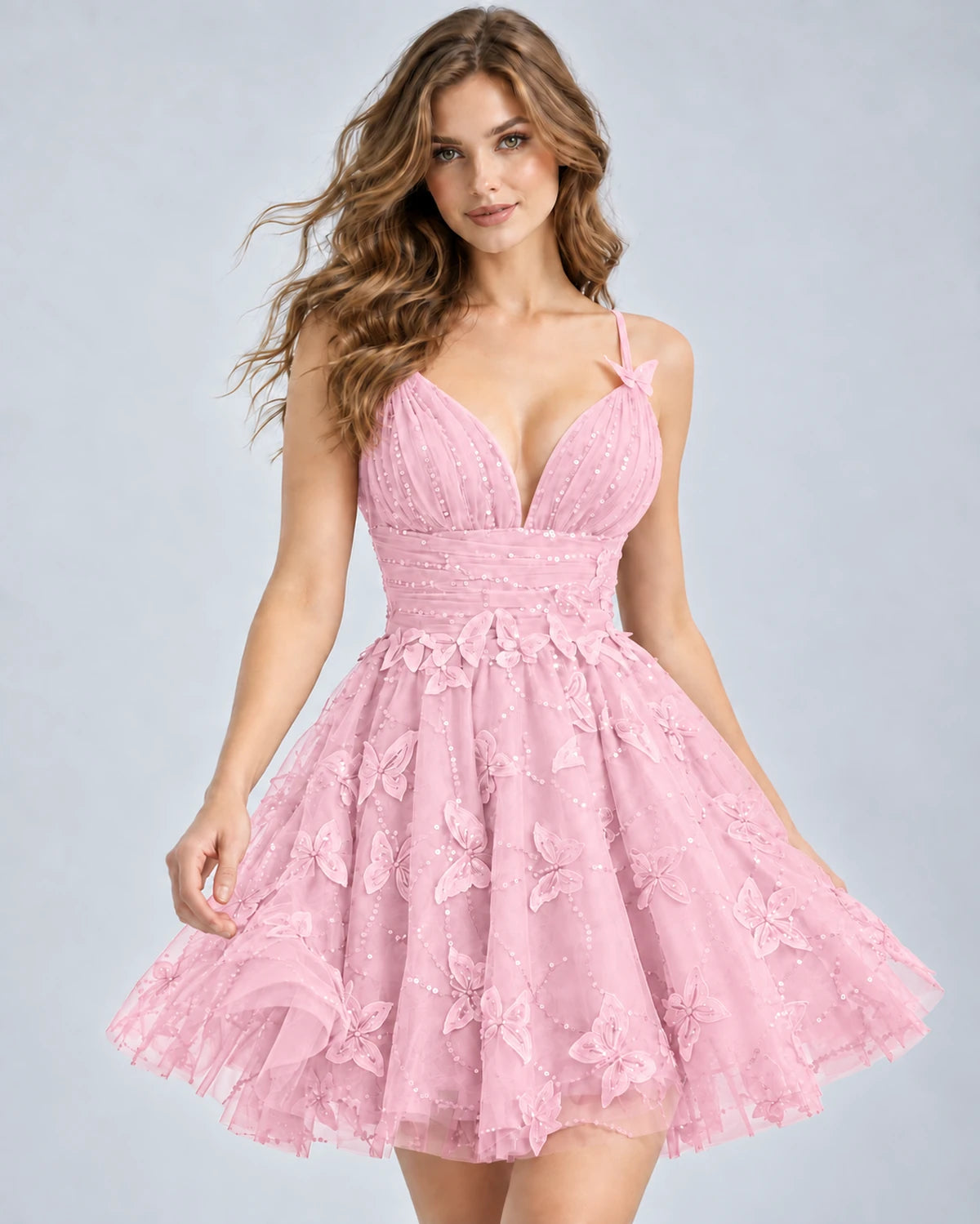 Seraphina Mini Dresses — Pink | SKU: RB-864b27-pink-2,RB-864b27-pink-4,RB-864b27-pink-6,RB-864b27-pink-8,RB-864b27-pink-10,RB-864b27-pink-12,RB-864b27-pink-14,RB-864b27-pink-16,RB-864b27-pink-16W,RB-864b27-pink-18W,RB-864b27-pink-20W,RB-864b27-pink-22W