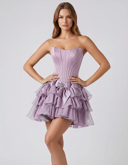 Blue,army Green,black,green,purple,white,ilac,orange Satin Skater Long Sleeve Mini Dress | Black-Tie Events, Party Nights & B | SKU: SM-684295173846520-LILAC-L,SM-684295173846520-LILAC-M,SM-684295173846520-LILAC-S,SM-684295173846520-LILAC-XL,SM-684295173846520-LILAC-XS