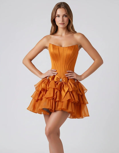 Blue,army Green,black,green,purple,white,ilac,orange Satin Skater Long Sleeve Mini Dress | Black-Tie Events, Party Nights & B | SKU: SM-684295173846520-ORANGE-L,SM-684295173846520-ORANGE-M,SM-684295173846520-ORANGE-S,SM-684295173846520-ORANGE-XL,SM-684295173846520-ORANGE-XS