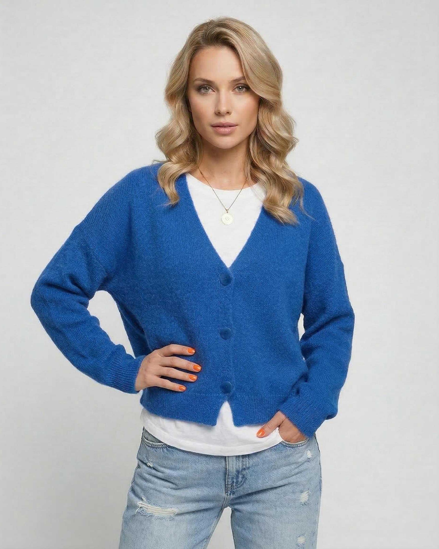 Blue Cardigan, front view | Ramblion | SKU: NC-918273645-blue-L-8594,NC-918273645-blue-M-6116,NC-918273645-blue-S-7753,NC-918273645-blue-XL-4446,NC-918273645-blue-XS-7390