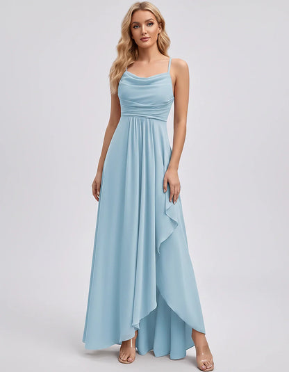 Chiffon Sleeveless Cowl Neck A-Line Maxi Dress for Party, Cocktail, Evening, Wedding Guest, Bridesmaid & Summer Events, front | SKU: SM-482716395814207-LIGHTBLUE-L,SM-482716395814207-LIGHTBLUE-M,SM-482716395814207-LIGHTBLUE-S,SM-482716395814207-LIGHTBLUE-XL,SM-482716395814207-LIGHTBLUE-XS