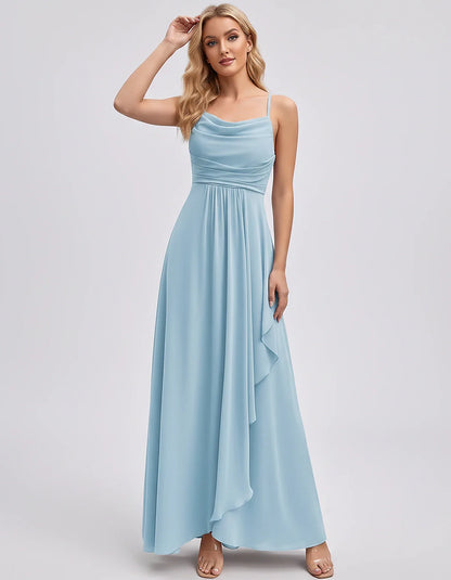 Chiffon Sleeveless Cowl Neck A-Line Maxi Dress for Party, Cocktail, Evening, Wedding Guest, Bridesmaid & Summer Events, front | SKU: SM-482716395814207-LIGHTBLUE-L,SM-482716395814207-LIGHTBLUE-M,SM-482716395814207-LIGHTBLUE-S,SM-482716395814207-LIGHTBLUE-XL,SM-482716395814207-LIGHTBLUE-XS