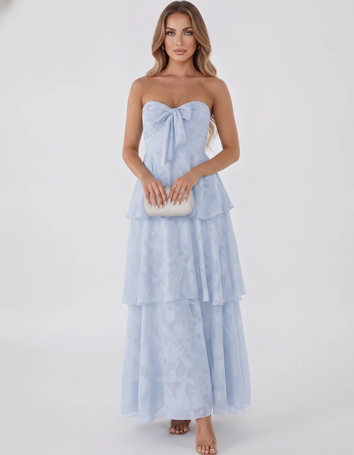 Jacquard Chiffon Sleeveless Sweetheart A-Line Maxi Dress for Party, Cocktail, Evening, Wedding Guest, Prom & Summer Events, f | SKU: SM-874531962847105-LIGHTBLUE-L,SM-874531962847105-LIGHTBLUE-M,SM-874531962847105-LIGHTBLUE-S,SM-874531962847105-LIGHTBLUE-XL,SM-874531962847105-LIGHTBLUE-XS