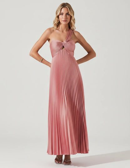 Satin Sleeveless One-Shoulder A-Line Maxi Dress for Party, Cocktail, Evening, Wedding Guest, Bridesmaid & Summer Events, fron | SKU: SMD-583920174618527-DUSTYROSE-L,SMD-583920174618527-DUSTYROSE-M,SMD-583920174618527-DUSTYROSE-S,SMD-583920174618527-DUSTYROSE-XL,SMD-583920174618527-DUSTYROSE-XS
