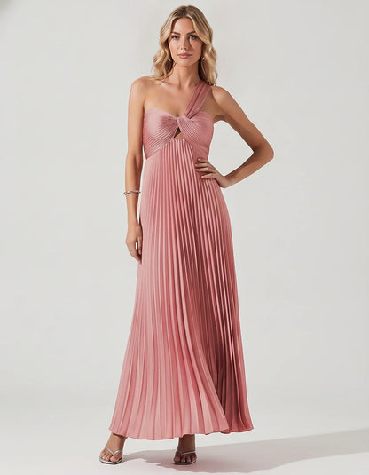 Satin Sleeveless One-Shoulder A-Line Maxi Dress for Party, Cocktail, Evening, Wedding Guest, Bridesmaid & Summer Events, fron | SKU: SMD-583920174618527-DUSTYROSE-L,SMD-583920174618527-DUSTYROSE-M,SMD-583920174618527-DUSTYROSE-S,SMD-583920174618527-DUSTYROSE-XL,SMD-583920174618527-DUSTYROSE-XS