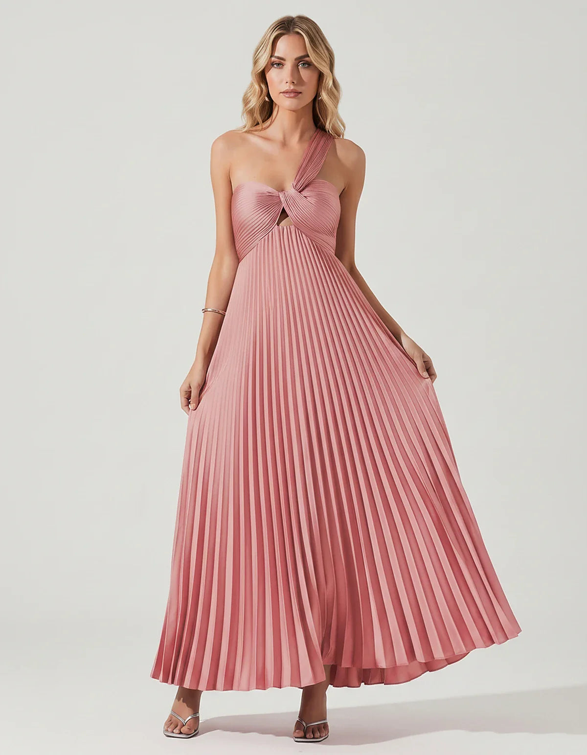 Satin Sleeveless One-Shoulder A-Line Maxi Dress for Party, Cocktail, Evening, Wedding Guest, Bridesmaid & Summer Events, fron | SKU: SMD-583920174618527-DUSTYROSE-L,SMD-583920174618527-DUSTYROSE-M,SMD-583920174618527-DUSTYROSE-S,SMD-583920174618527-DUSTYROSE-XL,SMD-583920174618527-DUSTYROSE-XS