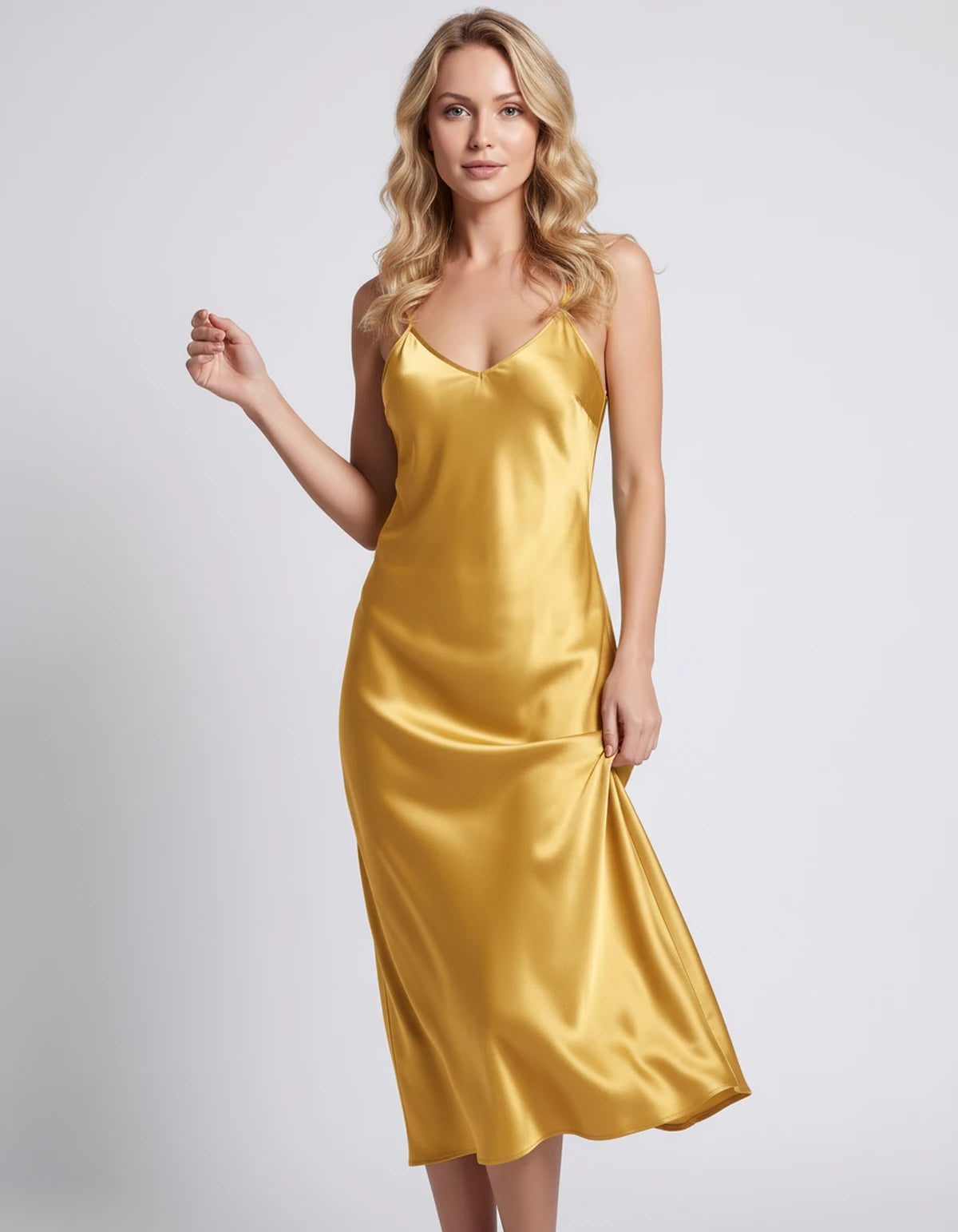 Solenne Maxi Dresses — Yellow | SKU: RB-e5c17e-yellow-XS,RB-e5c17e-yellow-S,RB-e5c17e-yellow-M,RB-e5c17e-yellow-L,RB-e5c17e-yellow-XL,RB-e5c17e-yellow-2XL