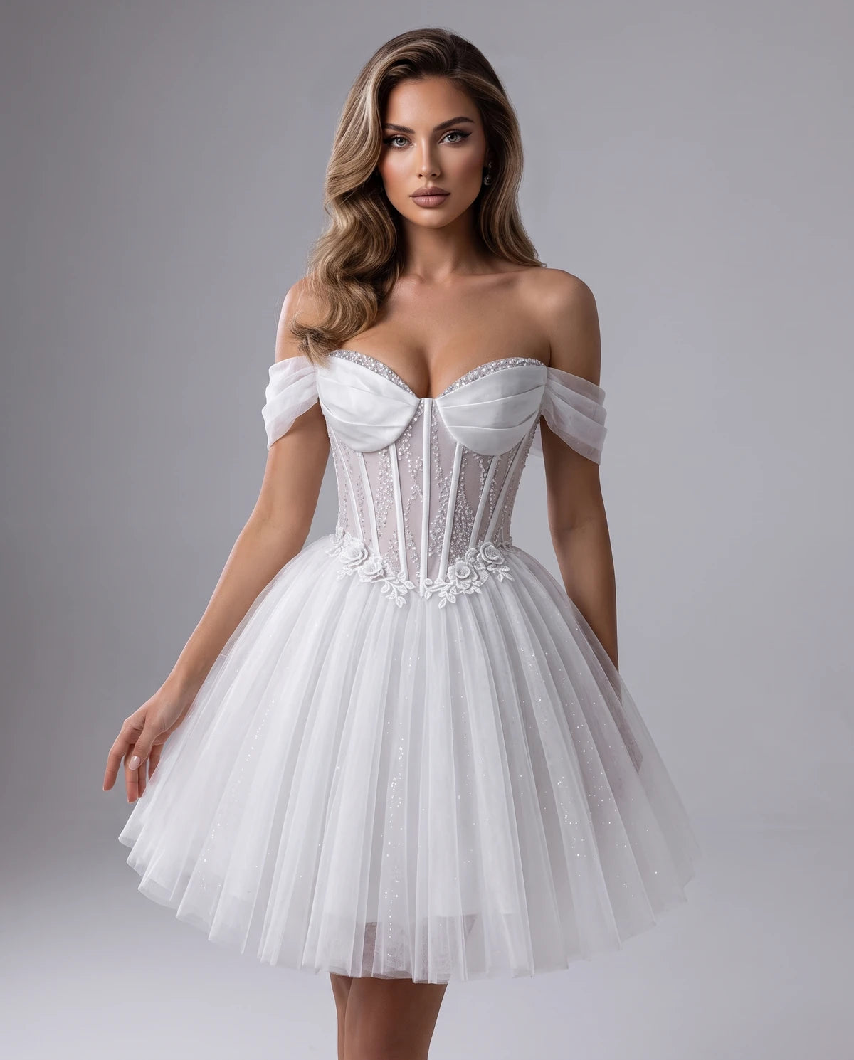 Solstice Midi Dresses — White