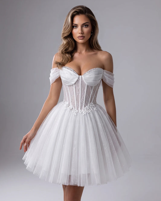 Solstice Midi Dresses — White
