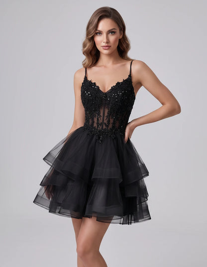 Sylvaine Mini Dresses — Black | SKU: RB-9089a3-black-2,RB-9089a3-black-4,RB-9089a3-black-6,RB-9089a3-black-8,RB-9089a3-black-10,RB-9089a3-black-12,RB-9089a3-black-14,RB-9089a3-black-16,RB-9089a3-black-16W,RB-9089a3-black-18W,RB-9089a3-black-20W,RB-9089a3-black-22W