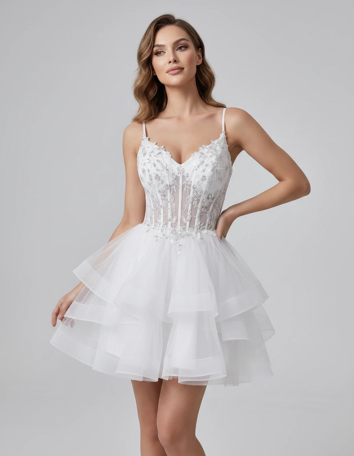 Sylvaine Mini Dresses — Ivory | SKU: RB-9089a3-ivory-2,RB-9089a3-ivory-4,RB-9089a3-ivory-6,RB-9089a3-ivory-8,RB-9089a3-ivory-10,RB-9089a3-ivory-12,RB-9089a3-ivory-14,RB-9089a3-ivory-16,RB-9089a3-ivory-16W,RB-9089a3-ivory-18W,RB-9089a3-ivory-20W,RB-9089a3-ivory-22W