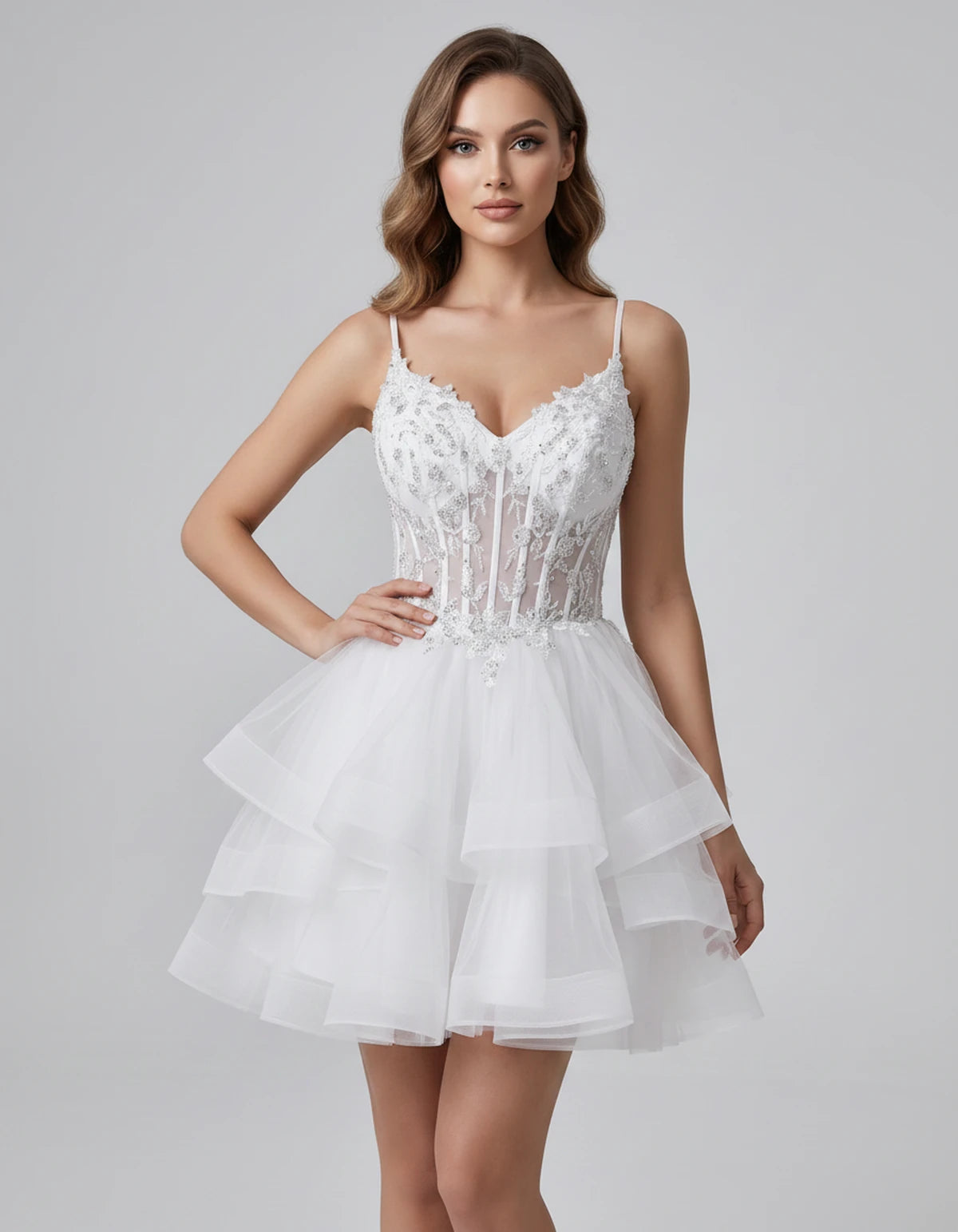 Sylvaine Mini Dresses — Ivory | SKU: RB-9089a3-ivory-2,RB-9089a3-ivory-4,RB-9089a3-ivory-6,RB-9089a3-ivory-8,RB-9089a3-ivory-10,RB-9089a3-ivory-12,RB-9089a3-ivory-14,RB-9089a3-ivory-16,RB-9089a3-ivory-16W,RB-9089a3-ivory-18W,RB-9089a3-ivory-20W,RB-9089a3-ivory-22W