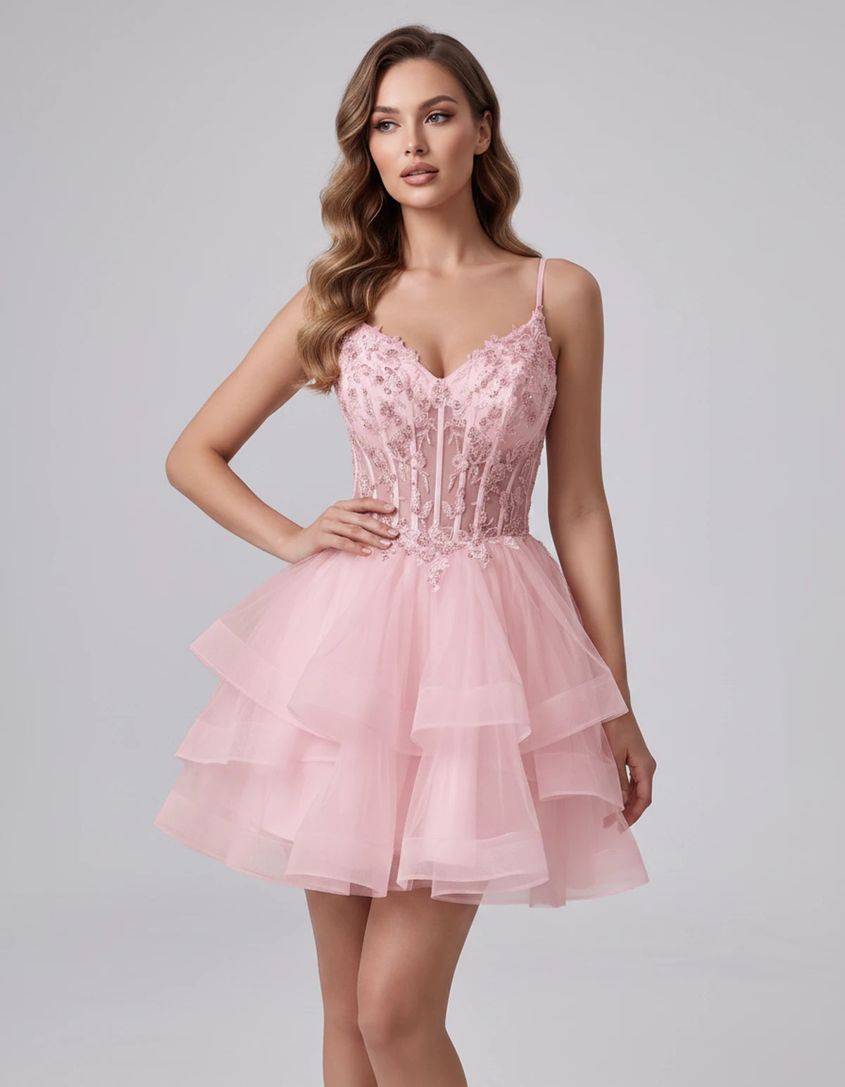 Sylvaine Mini Dresses — Pink | SKU: RB-9089a3-pink-2,RB-9089a3-pink-4,RB-9089a3-pink-6,RB-9089a3-pink-8,RB-9089a3-pink-10,RB-9089a3-pink-12,RB-9089a3-pink-14,RB-9089a3-pink-16,RB-9089a3-pink-16W,RB-9089a3-pink-18W,RB-9089a3-pink-20W,RB-9089a3-pink-22W