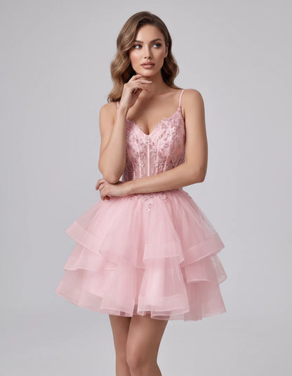 Sylvaine Mini Dresses — Pink | SKU: RB-9089a3-pink-2,RB-9089a3-pink-4,RB-9089a3-pink-6,RB-9089a3-pink-8,RB-9089a3-pink-10,RB-9089a3-pink-12,RB-9089a3-pink-14,RB-9089a3-pink-16,RB-9089a3-pink-16W,RB-9089a3-pink-18W,RB-9089a3-pink-20W,RB-9089a3-pink-22W