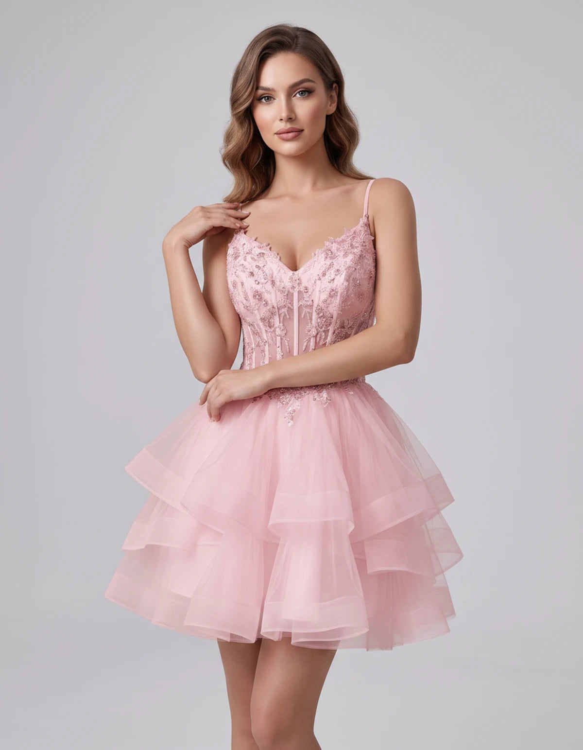Sylvaine Mini Dresses — Pink | SKU: RB-9089a3-pink-2,RB-9089a3-pink-4,RB-9089a3-pink-6,RB-9089a3-pink-8,RB-9089a3-pink-10,RB-9089a3-pink-12,RB-9089a3-pink-14,RB-9089a3-pink-16,RB-9089a3-pink-16W,RB-9089a3-pink-18W,RB-9089a3-pink-20W,RB-9089a3-pink-22W