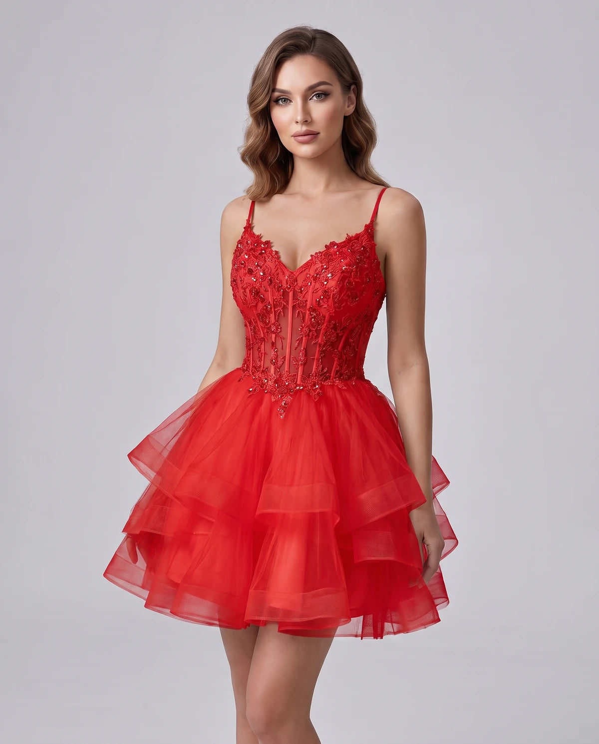 Sylvaine Mini Dresses — Red