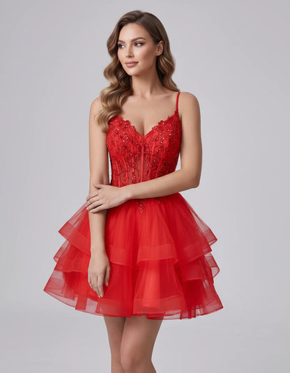 Sylvaine Mini Dresses — Red | SKU: RB-9089a3-red-2,RB-9089a3-red-4,RB-9089a3-red-6,RB-9089a3-red-8,RB-9089a3-red-10,RB-9089a3-red-12,RB-9089a3-red-14,RB-9089a3-red-16,RB-9089a3-red-16W,RB-9089a3-red-18W,RB-9089a3-red-20W,RB-9089a3-red-22W