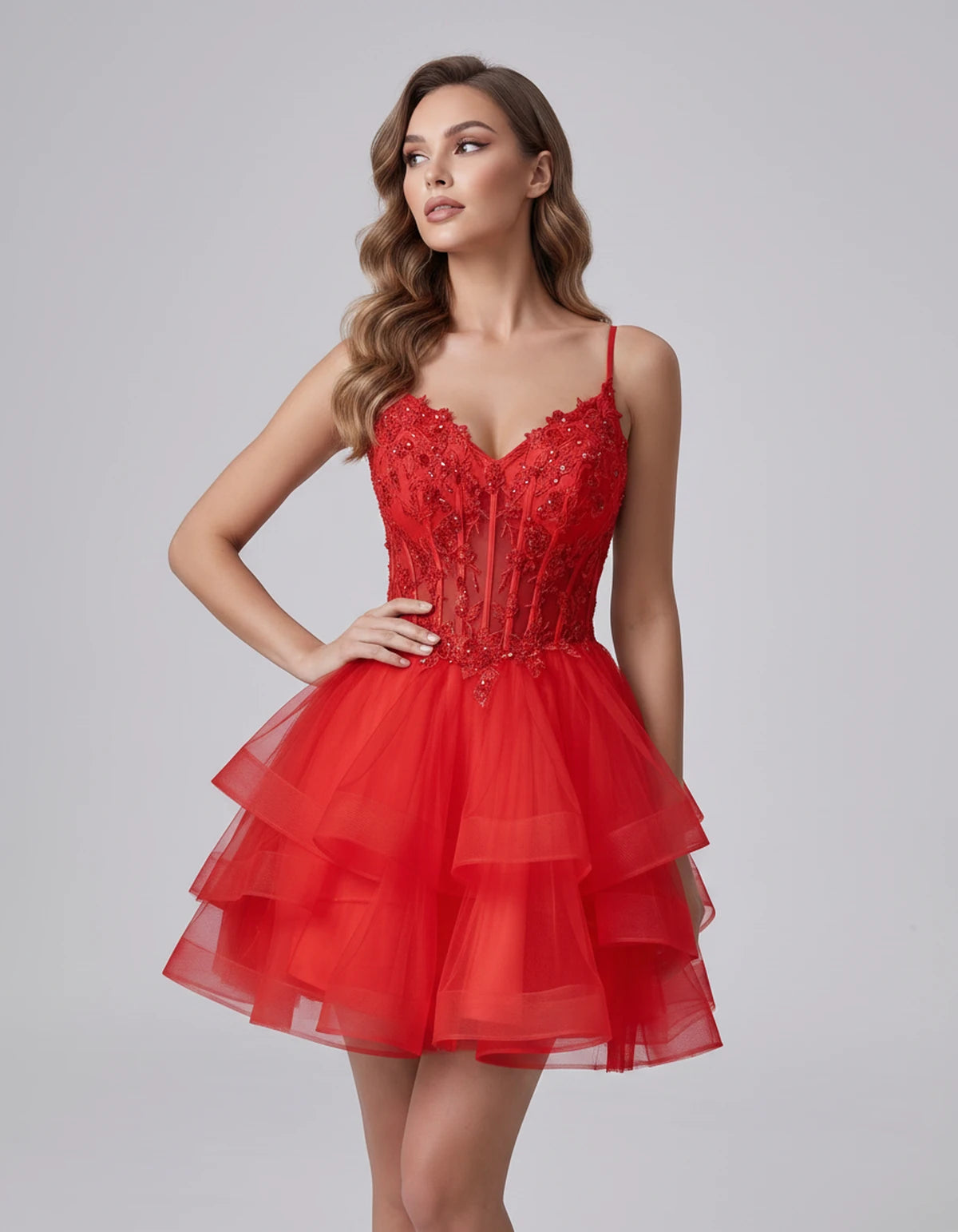 Sylvaine Mini Dresses — Red | SKU: RB-9089a3-red-2,RB-9089a3-red-4,RB-9089a3-red-6,RB-9089a3-red-8,RB-9089a3-red-10,RB-9089a3-red-12,RB-9089a3-red-14,RB-9089a3-red-16,RB-9089a3-red-16W,RB-9089a3-red-18W,RB-9089a3-red-20W,RB-9089a3-red-22W