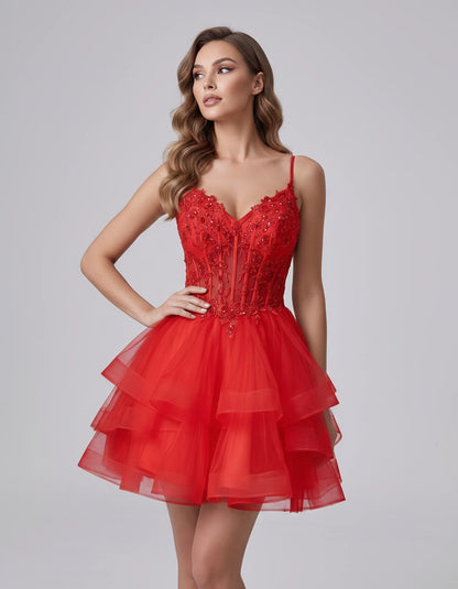Sylvaine Mini Dresses — Red | SKU: RB-9089a3-red-2,RB-9089a3-red-4,RB-9089a3-red-6,RB-9089a3-red-8,RB-9089a3-red-10,RB-9089a3-red-12,RB-9089a3-red-14,RB-9089a3-red-16,RB-9089a3-red-16W,RB-9089a3-red-18W,RB-9089a3-red-20W,RB-9089a3-red-22W