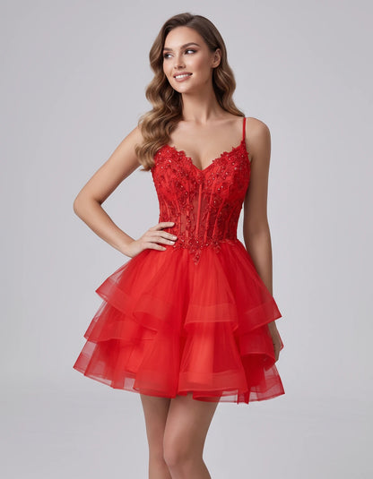 Sylvaine Mini Dresses — Red | SKU: RB-9089a3-red-2,RB-9089a3-red-4,RB-9089a3-red-6,RB-9089a3-red-8,RB-9089a3-red-10,RB-9089a3-red-12,RB-9089a3-red-14,RB-9089a3-red-16,RB-9089a3-red-16W,RB-9089a3-red-18W,RB-9089a3-red-20W,RB-9089a3-red-22W