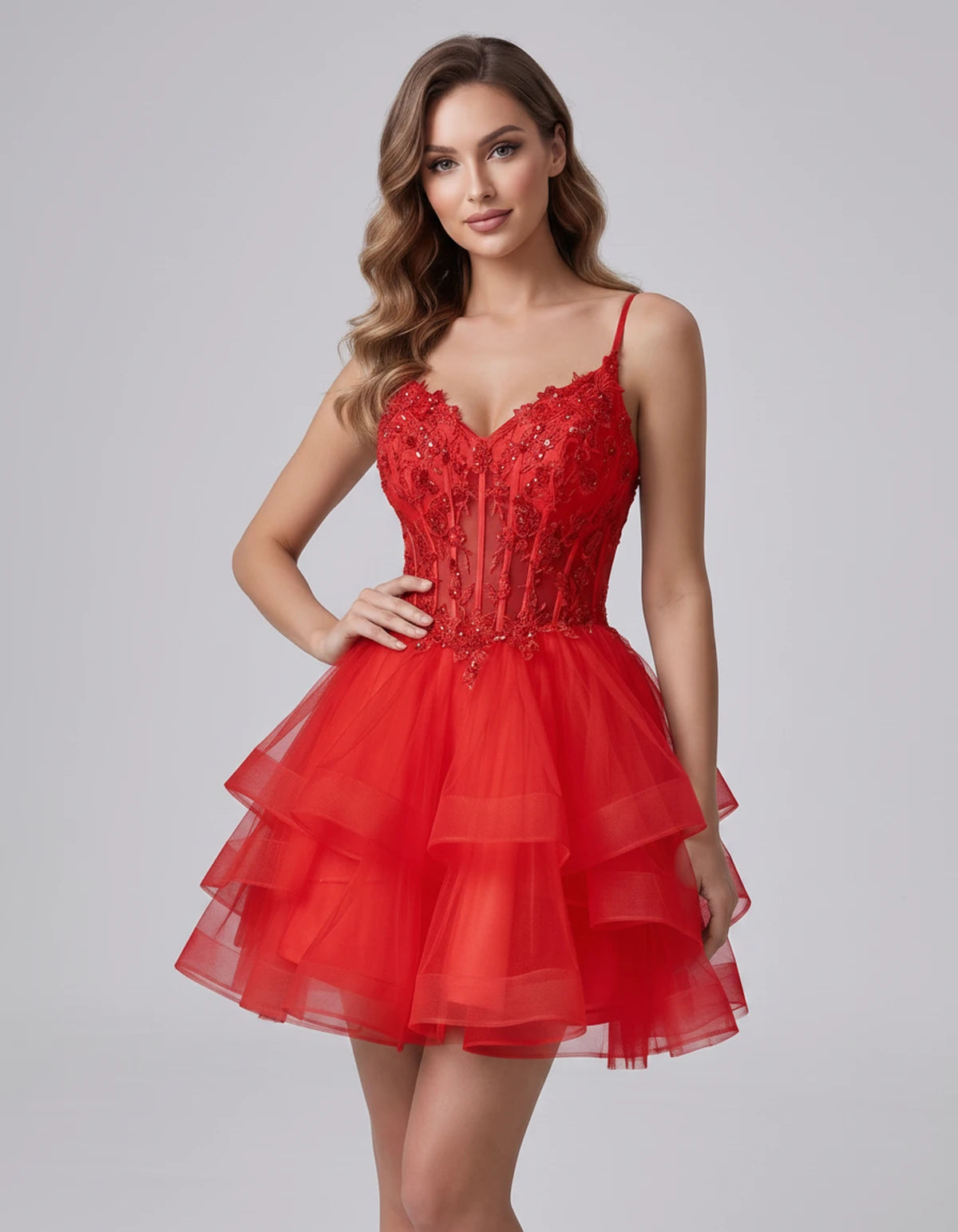 Sylvaine Mini Dresses — Red | SKU: RB-9089a3-red-2,RB-9089a3-red-4,RB-9089a3-red-6,RB-9089a3-red-8,RB-9089a3-red-10,RB-9089a3-red-12,RB-9089a3-red-14,RB-9089a3-red-16,RB-9089a3-red-16W,RB-9089a3-red-18W,RB-9089a3-red-20W,RB-9089a3-red-22W