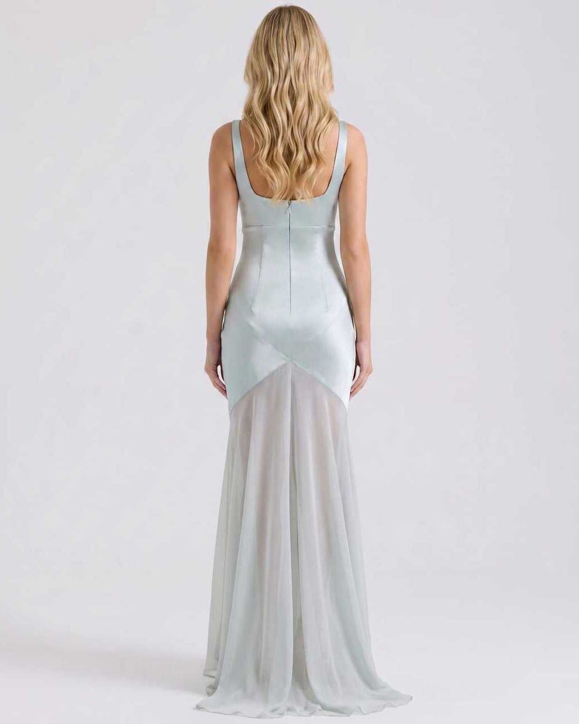 Ramblion Tala maxi dress — square neck neckline · side detail · styled for prom season