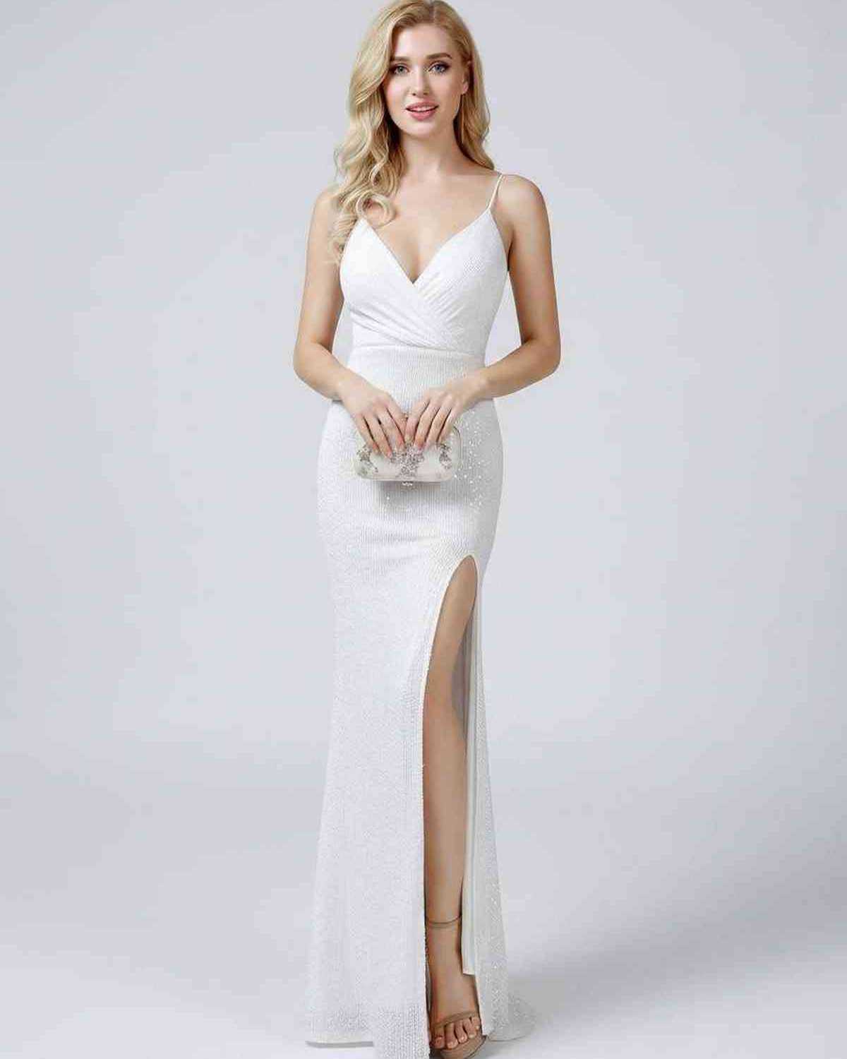 Ramblion Talia maxi dress — v-neck neckline · lifestyle styling · styled for prom season