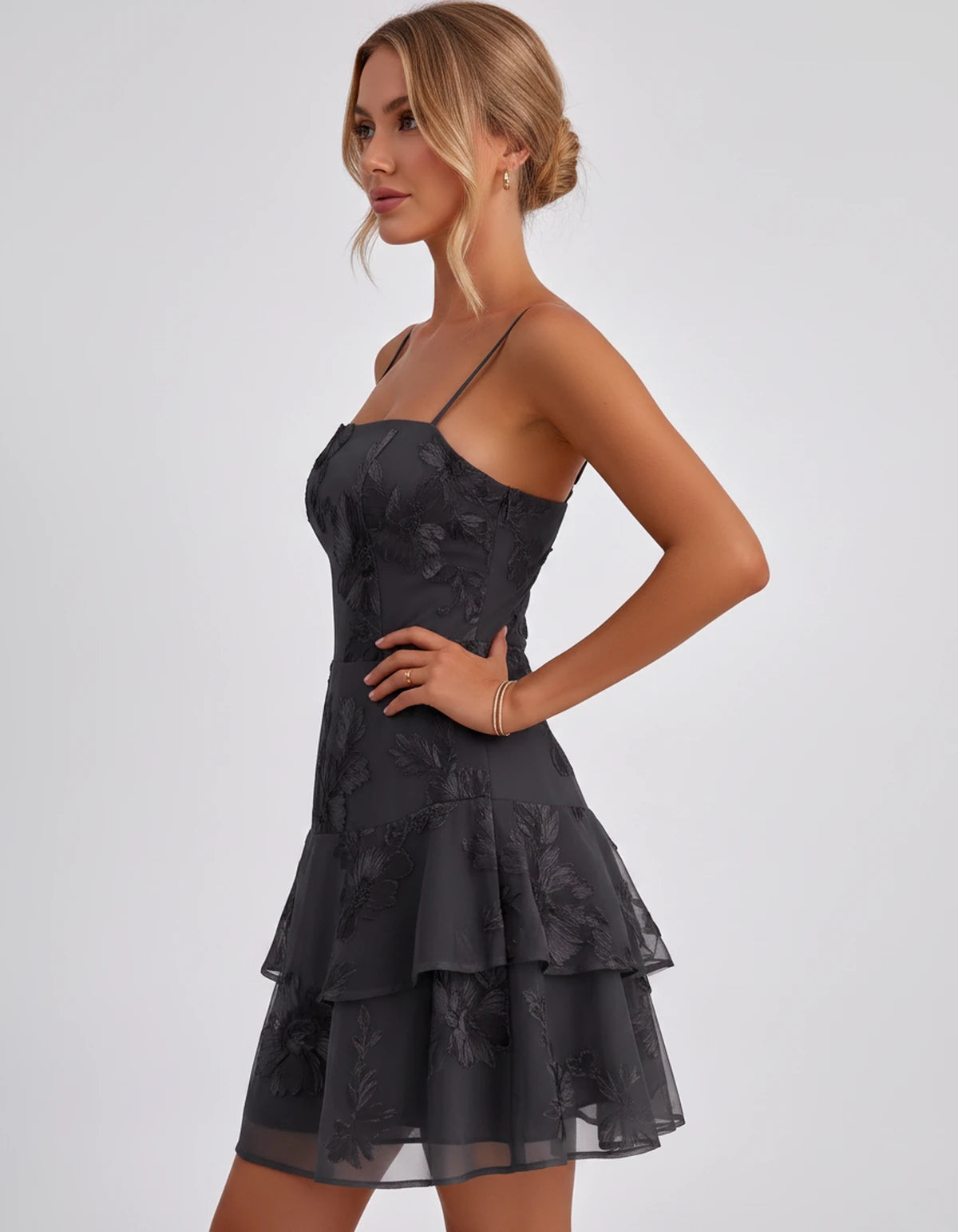 Tanzania Mini Dresses — Black | SKU: RB-92617a-black-2,RB-92617a-black-4,RB-92617a-black-6,RB-92617a-black-8,RB-92617a-black-10,RB-92617a-black-12,RB-92617a-black-14,RB-92617a-black-16,RB-92617a-black-16W,RB-92617a-black-18W,RB-92617a-black-20W,RB-92617a-black-22W