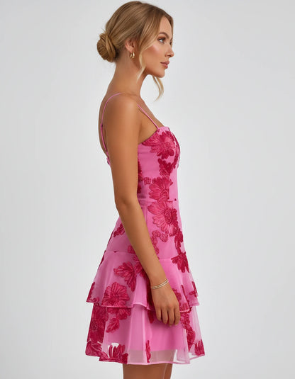 Tanzania Mini Dresses — Hot Pink | SKU: RB-92617a-hotpink-2,RB-92617a-hotpink-4,RB-92617a-hotpink-6,RB-92617a-hotpink-8,RB-92617a-hotpink-10,RB-92617a-hotpink-12,RB-92617a-hotpink-14,RB-92617a-hotpink-16,RB-92617a-hotpink-16W,RB-92617a-hotpink-18W,RB-92617a-hotpink-20W,RB-92617a-hotpink-22W