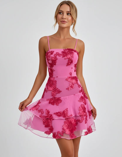 Tanzania Mini Dresses — Hot Pink | SKU: RB-92617a-hotpink-2,RB-92617a-hotpink-4,RB-92617a-hotpink-6,RB-92617a-hotpink-8,RB-92617a-hotpink-10,RB-92617a-hotpink-12,RB-92617a-hotpink-14,RB-92617a-hotpink-16,RB-92617a-hotpink-16W,RB-92617a-hotpink-18W,RB-92617a-hotpink-20W,RB-92617a-hotpink-22W