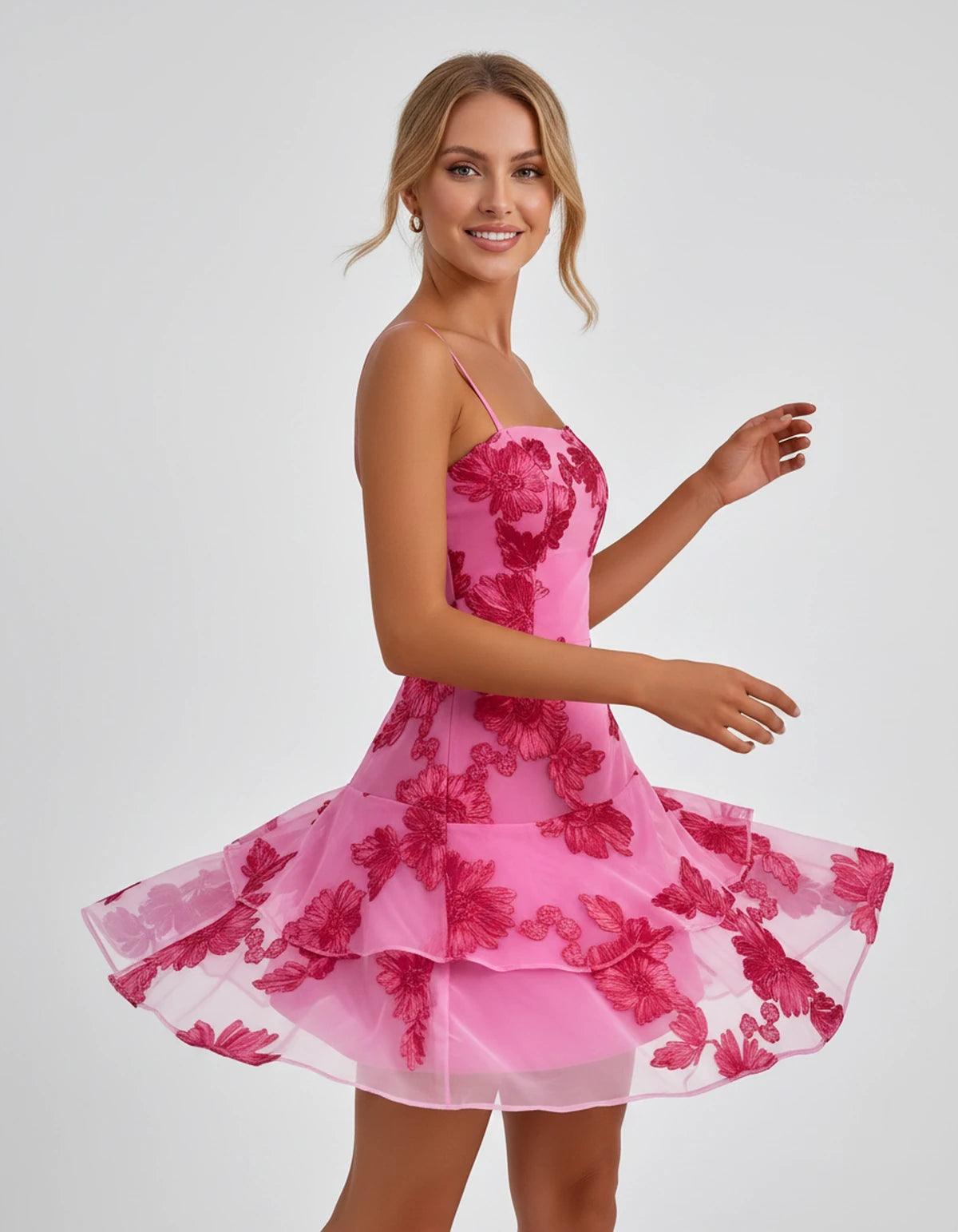 Tanzania Mini Dresses — Hot Pink | SKU: RB-92617a-hotpink-2,RB-92617a-hotpink-4,RB-92617a-hotpink-6,RB-92617a-hotpink-8,RB-92617a-hotpink-10,RB-92617a-hotpink-12,RB-92617a-hotpink-14,RB-92617a-hotpink-16,RB-92617a-hotpink-16W,RB-92617a-hotpink-18W,RB-92617a-hotpink-20W,RB-92617a-hotpink-22W