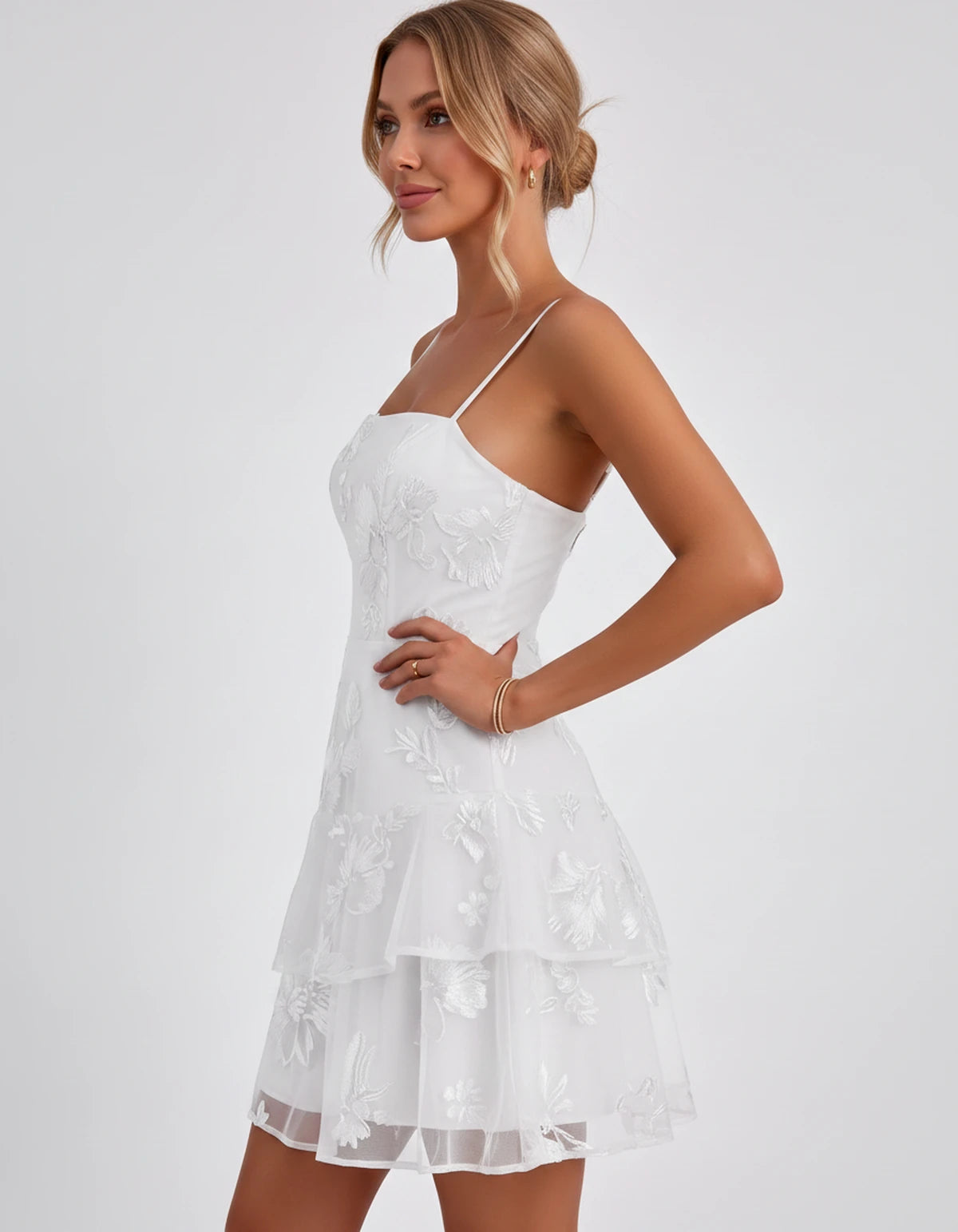 Tanzania Mini Dresses — White | SKU: RB-92617a-white-2,RB-92617a-white-4,RB-92617a-white-6,RB-92617a-white-8,RB-92617a-white-10,RB-92617a-white-12,RB-92617a-white-14,RB-92617a-white-16,RB-92617a-white-16W,RB-92617a-white-18W,RB-92617a-white-20W,RB-92617a-white-22W