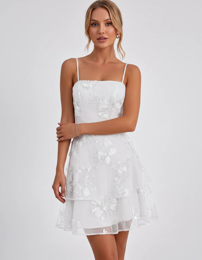Tanzania Mini Dresses — White | SKU: RB-92617a-white-2,RB-92617a-white-4,RB-92617a-white-6,RB-92617a-white-8,RB-92617a-white-10,RB-92617a-white-12,RB-92617a-white-14,RB-92617a-white-16,RB-92617a-white-16W,RB-92617a-white-18W,RB-92617a-white-20W,RB-92617a-white-22W