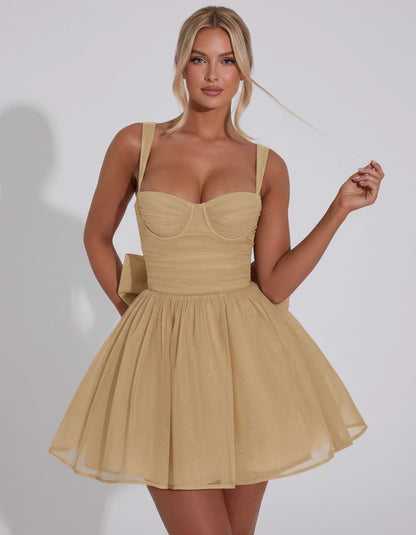 Tavira Mini Dresses — Champagne | SKU: RB-01b603-champa2e-2,RB-01b603-champa2e-4,RB-01b603-champa2e-6,RB-01b603-champa2e-8,RB-01b603-champa2e-10,RB-01b603-champa2e-12,RB-01b603-champa2e-14,RB-01b603-champa2e-16,RB-01b603-champa2e-16W,RB-01b603-champa2e-18W,RB-01b603-champa2e-20W,RB-01b603-champa2e-22W