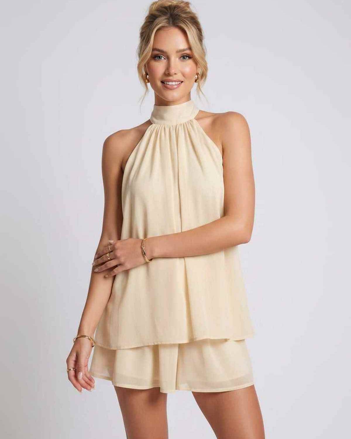 Ramblion Tessa mini dress — halter neckline · styled view 18 · styled for prom season