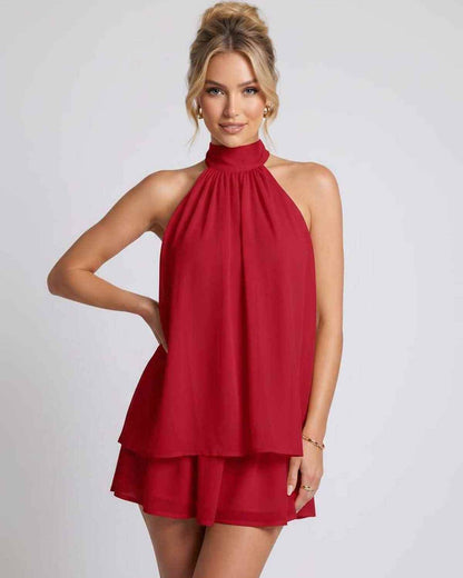 Ramblion Tessa mini dress — halter neckline · styled view 21 · styled for prom season