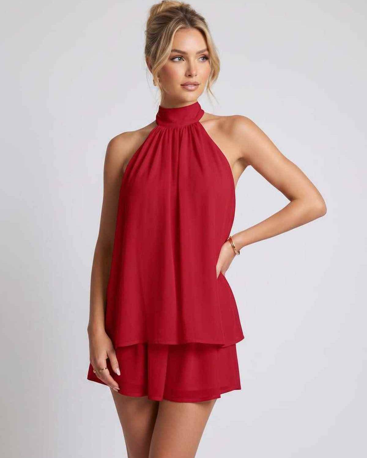 Ramblion Tessa mini dress — halter neckline · styled view 23 · styled for prom season