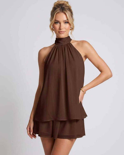 Ramblion Tessa mini dress — halter neckline · styled view 26 · styled for prom season