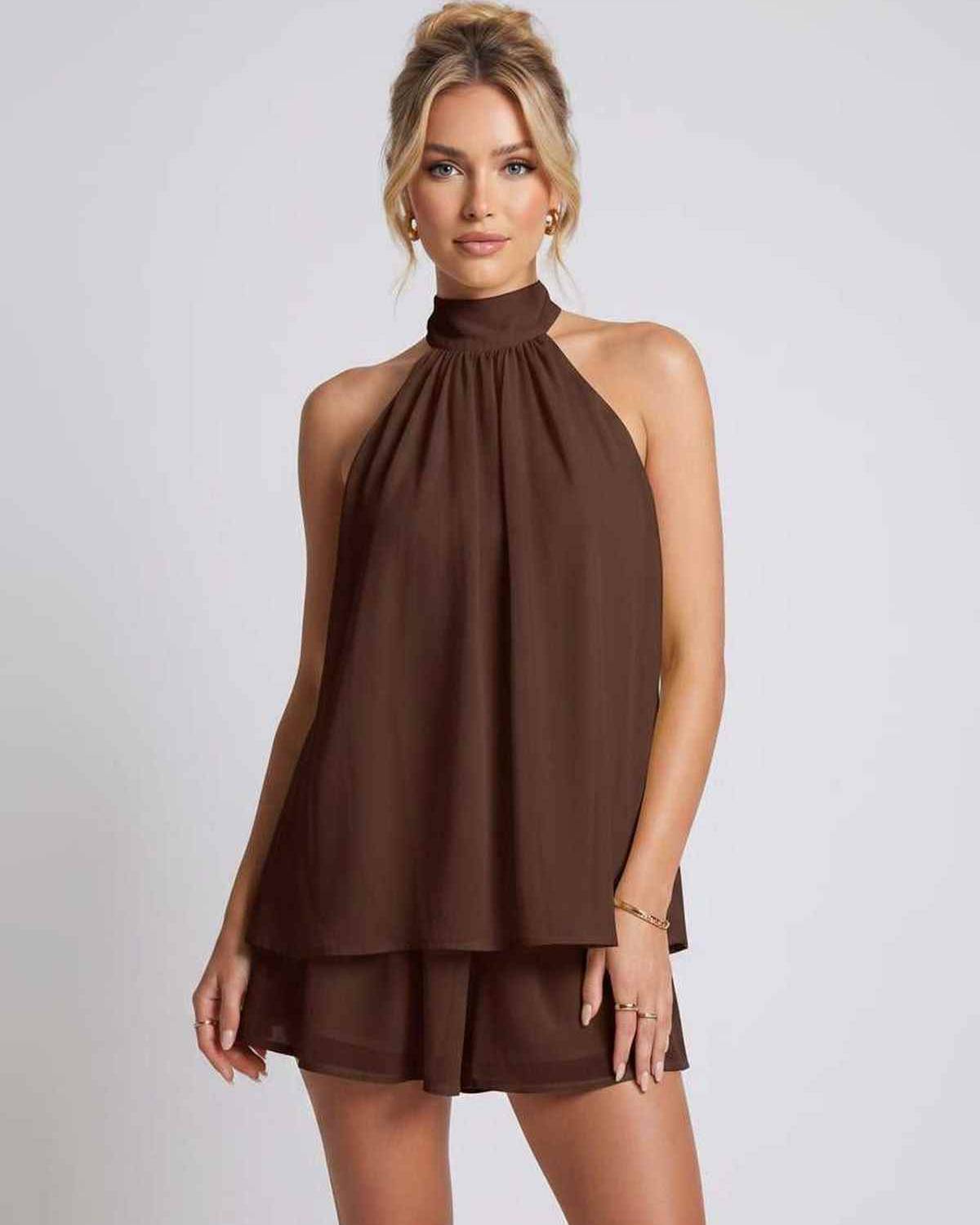 Ramblion Tessa mini dress — halter neckline · styled view 27 · styled for prom season