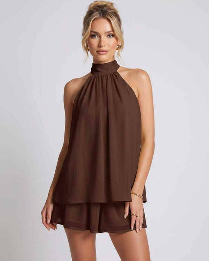 Ramblion Tessa mini dress — halter neckline · styled view 27 · styled for prom season