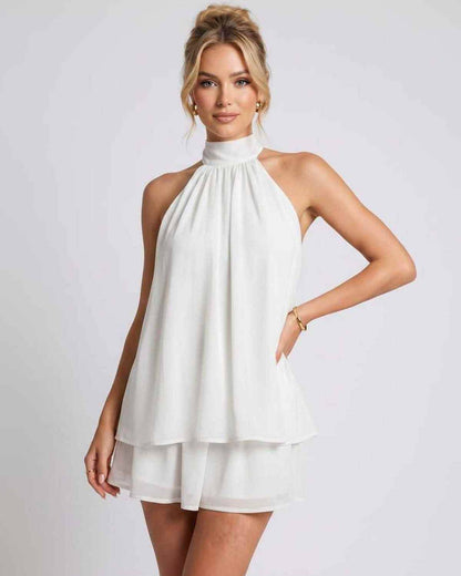 Ramblion Tessa mini dress — halter neckline · styled view 34 · styled for prom season