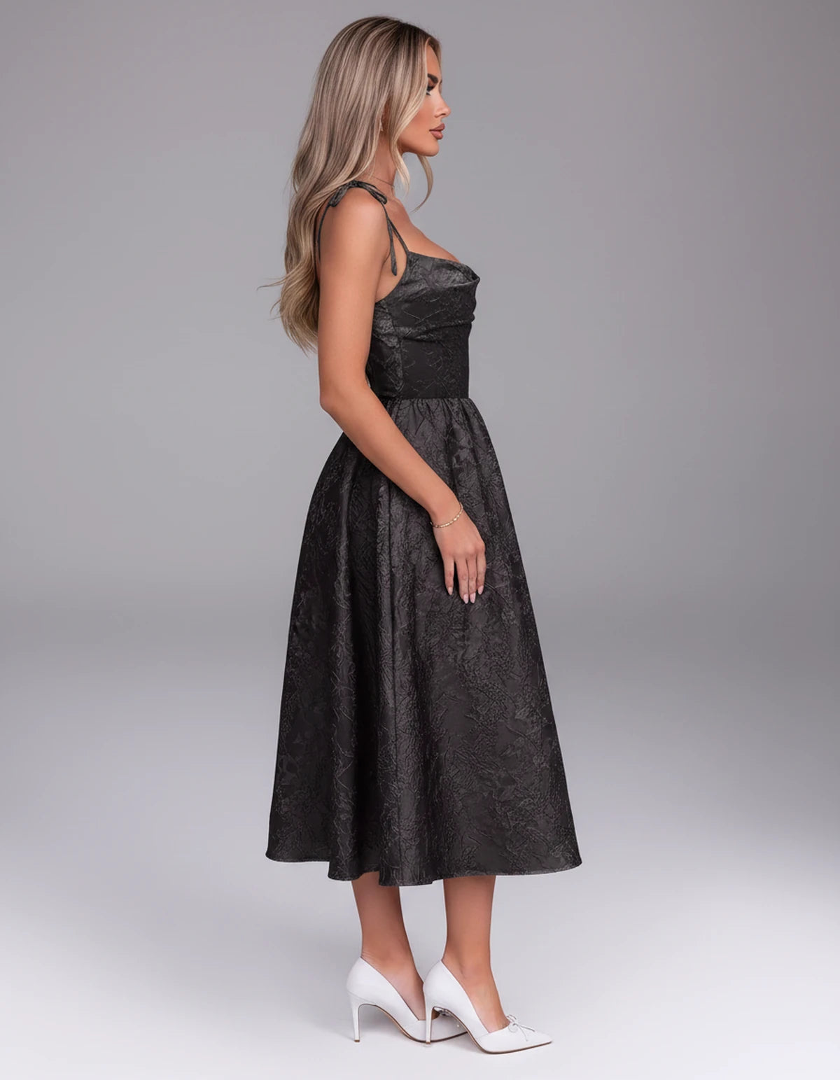 Thessaly Midi Dresses — Black | SKU: RB-c62e2e-black-2,RB-c62e2e-black-4,RB-c62e2e-black-6,RB-c62e2e-black-8,RB-c62e2e-black-10,RB-c62e2e-black-12,RB-c62e2e-black-14,RB-c62e2e-black-16,RB-c62e2e-black-16W,RB-c62e2e-black-18W,RB-c62e2e-black-20W,RB-c62e2e-black-22W