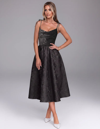 Thessaly Midi Dresses — Black | SKU: RB-c62e2e-black-2,RB-c62e2e-black-4,RB-c62e2e-black-6,RB-c62e2e-black-8,RB-c62e2e-black-10,RB-c62e2e-black-12,RB-c62e2e-black-14,RB-c62e2e-black-16,RB-c62e2e-black-16W,RB-c62e2e-black-18W,RB-c62e2e-black-20W,RB-c62e2e-black-22W